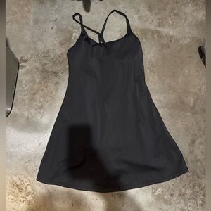 Black Athletic Spaghetti Strap Dress